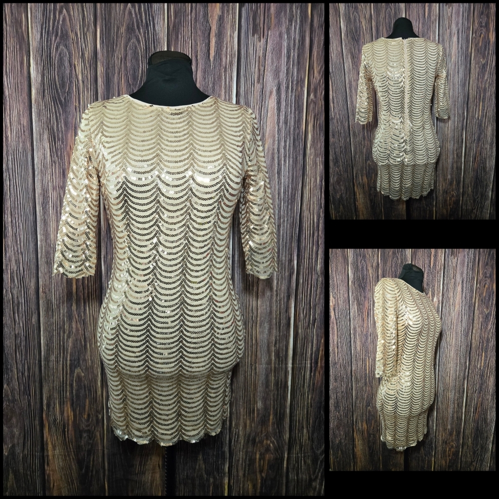 Elegant Gold Sequin Dress